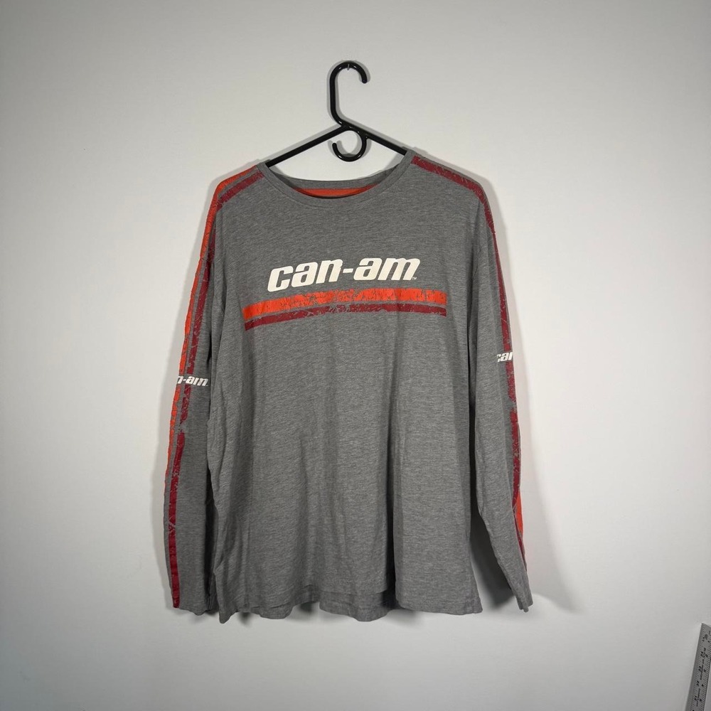 vintage y2k gray Can-Am long-sleeve racing t-shirt